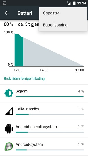 Velg Batterisparing
