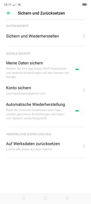 Wählen Sie Konto sichern