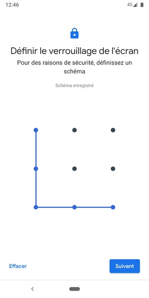 Dessinez un motif de déverrouillage et sélectionnez Suivant
