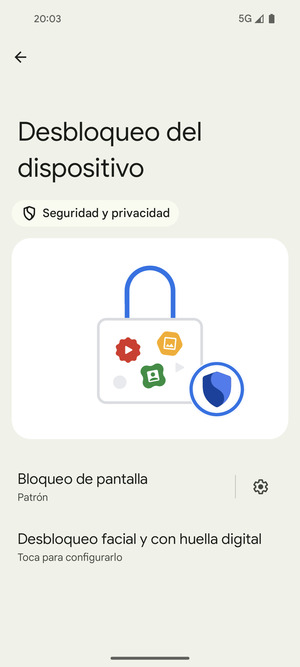 El teléfono ha sido asegurado con un bloqueo de pantalla