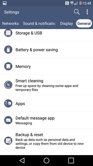 Scroll to and select Backup & reset