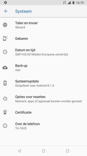 Selecteer Systeemupdate