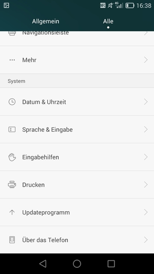 Scrollen Sie und wählen Sie Über das Telefon