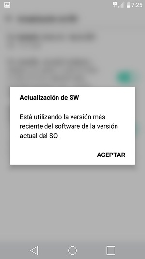 Si su teléfono está actualizado, seleccione ACEPTAR