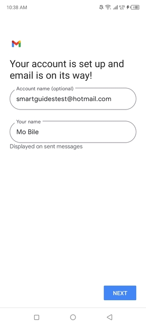 Give your account a name and enter your name. Select NEXT