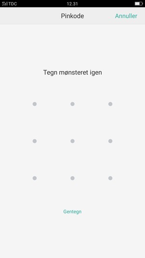 Tegn oplåsningsmønsteret igen