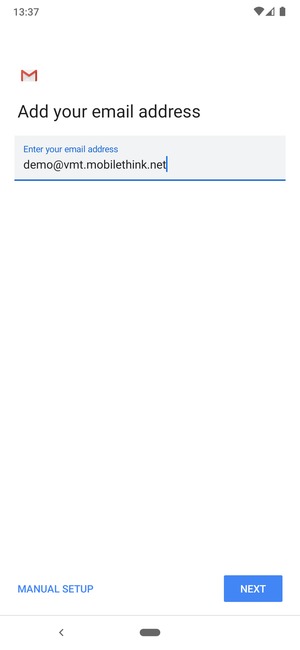 Enter your Email address and select NEXT