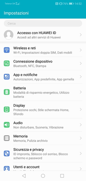 Seleziona Wireless e reti