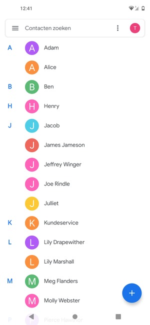 Selecteer de Menu-knop