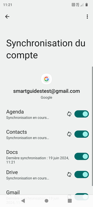 Vos informations seront synchronisées