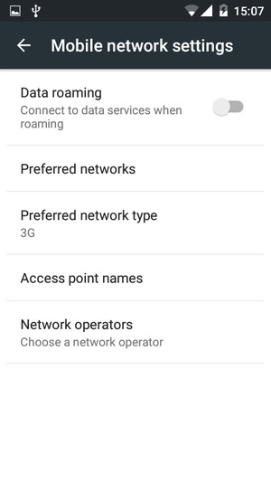 Select Preferred network type