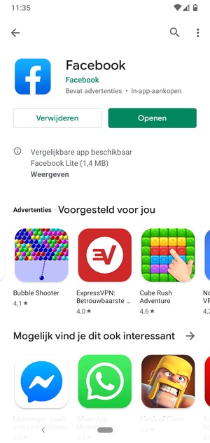 Selecteer Openen