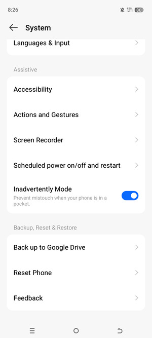Scroll to and select Back up to Google Drive