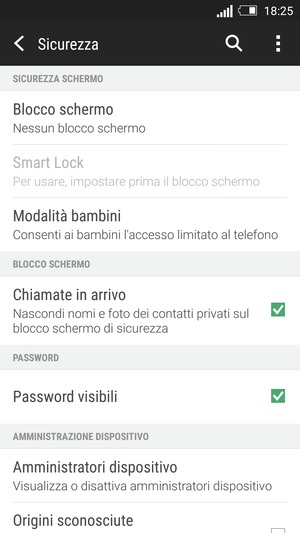Seleziona Blocco schermo