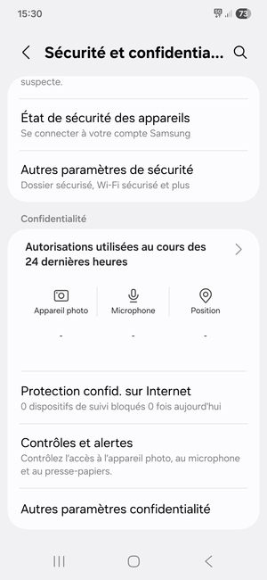 Faites défiler et sélectionnez Autres paramètres de sécurité