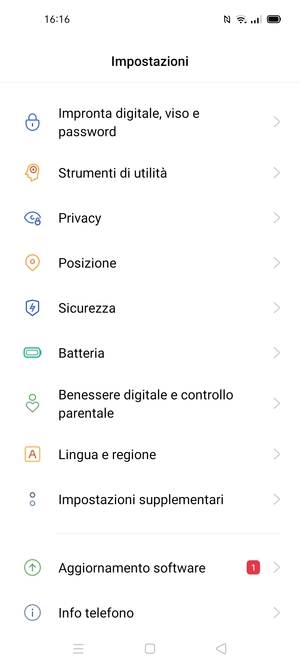 Scorri e seleziona Sicurezza