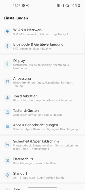Wählen Sie WLAN & Netzwerk