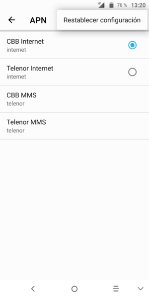 Seleccione Restablecer configuración