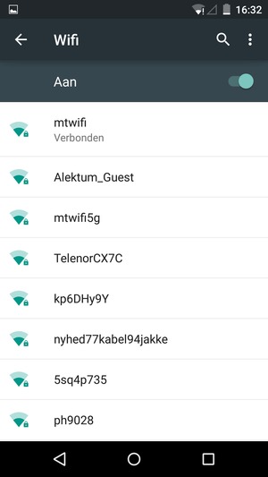 U bent nu verbonden met het WiFi-netwerk
