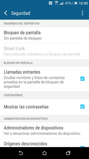 Seleccione Bloqueo de pantalla