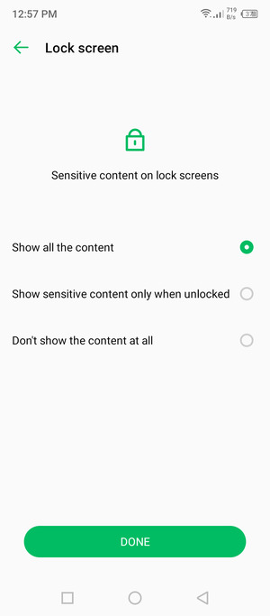 Select your preferred option and select DONE