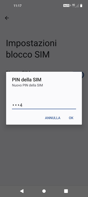 Inserisci Nuovo PIN della SIM e seleziona OK