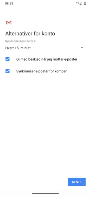 Velg NESTE