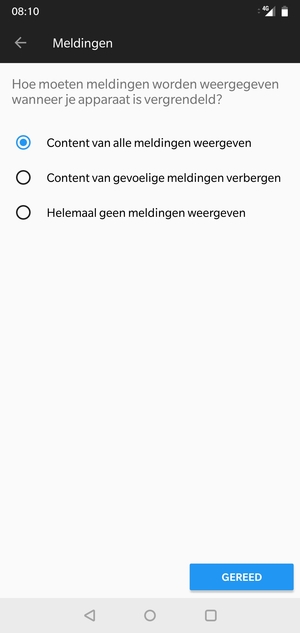 Selecteer uw voorkeursoptie en selecteer GEREED