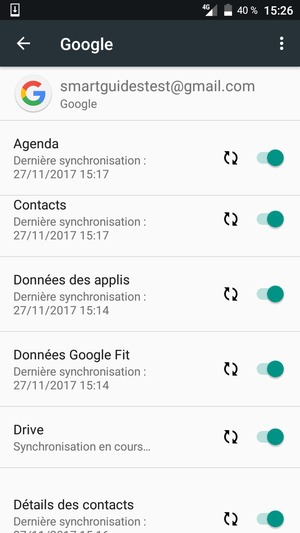 Vos informations seront synchronisées