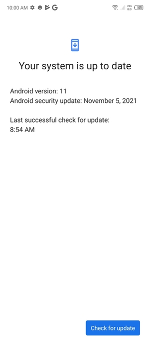 Select Check for update