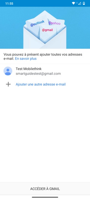Sélectionnez ACCÉDER À GMAIL