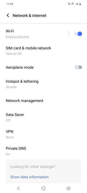 Select SIM card & mobile network
