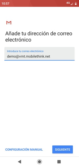 Introduzca su Dirección de correo electrónico y seleccione SIGUIENTE