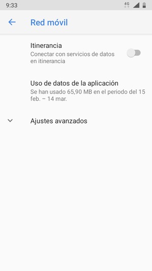 Seleccione Ajustes avanzados