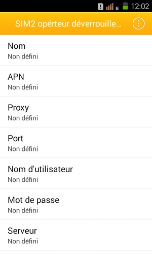 Saisissez les informations Internet