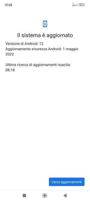 Se il tuo telefono è aggiornato, vedrai la seguente schermata