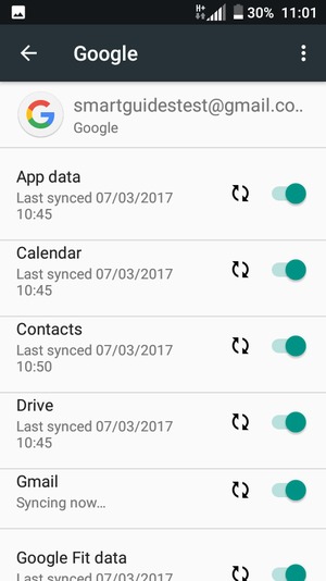 Your information will be synchronised