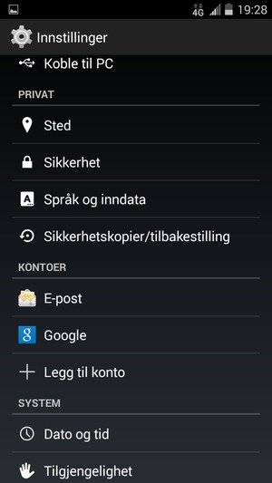 Bla til og velg Google