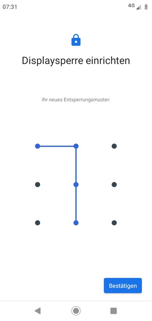 Zeichnen Sie das Entsperrmuster erneut und wählen Sie Bestätigen