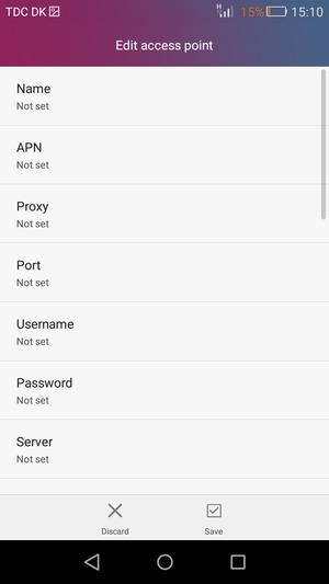 Enter Internet information