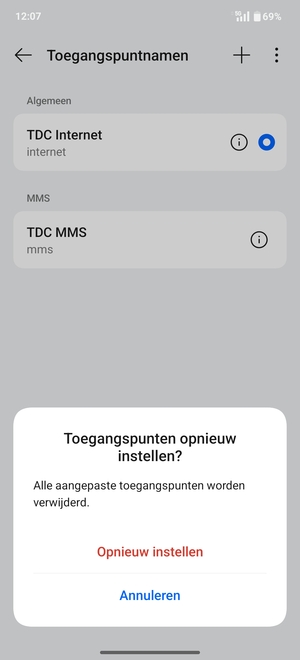 Selecteer Opnieuw instellen