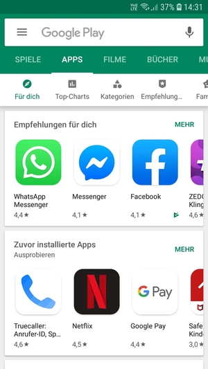 Wählen Sie die Suchleiste