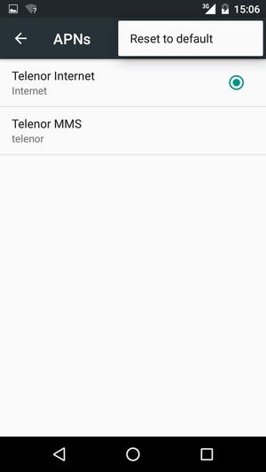Select Reset to default