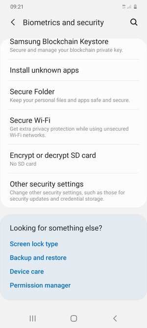 Scroll to and select Other security settings