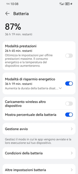 Attiva Modalità di risparmio energetico