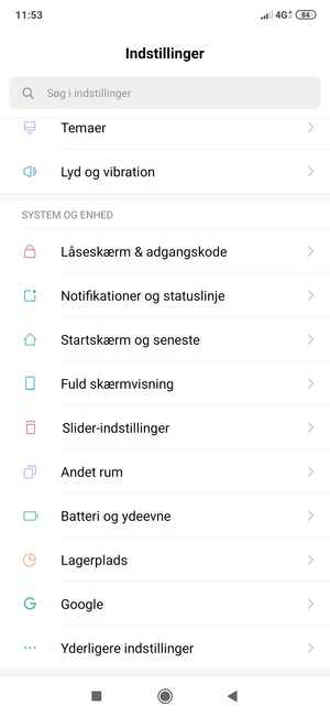 Scroll til og vælg Yderligere indstillinger