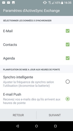 Sélectionnez SUIVANT