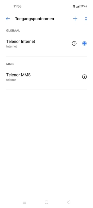 Selecteer de Menu-knop