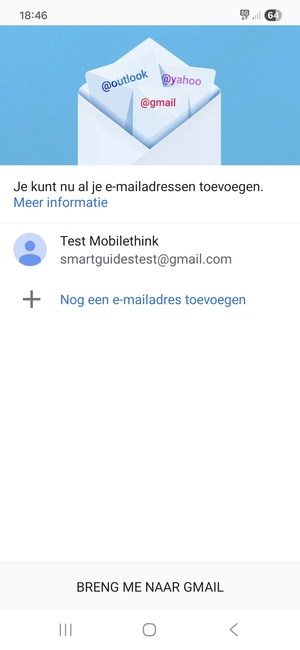 Selecteer BRENG ME NAAR GMAIL