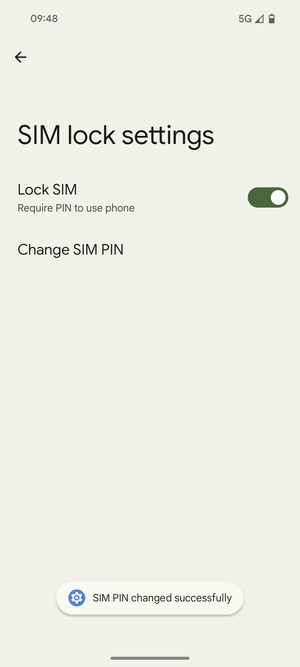 Your SIM PIN has been changed